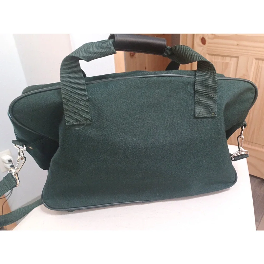 Lewis & Hyde Green Canvas Duffle Gym Tote Weekend Travel Bag 17x11x7 Strap